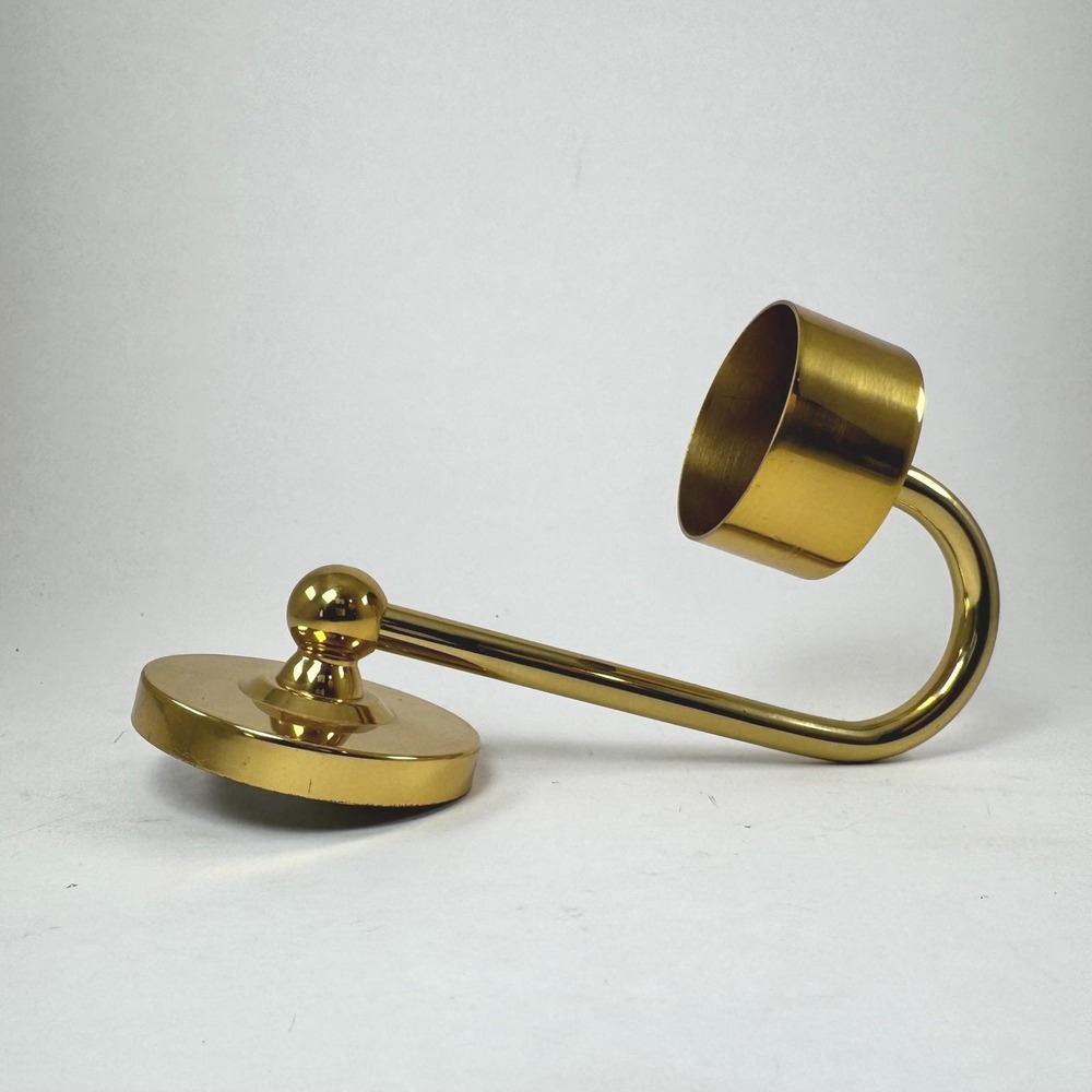 Vintage Solid Brass Wall Candle Holder Sconce Hollywood Regency 1980s - Picture 3 of 6